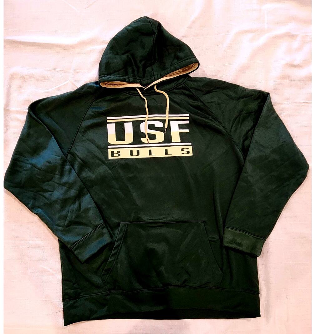 Colosseum USF South Florida Bulls Pullover Hoodie Sweatshirt Mens XXL Green